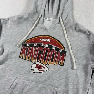 Kansas City Chiefs Kingdom Hoodie Womens Small Gray Pullover Sweatshirt 47 Brand